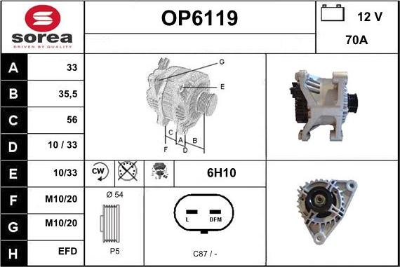 Sera OP6119 - Alternator www.molydon.hr