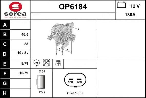 Sera OP6184 - Alternator www.molydon.hr