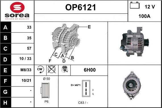 Sera OP6121 - Alternator www.molydon.hr