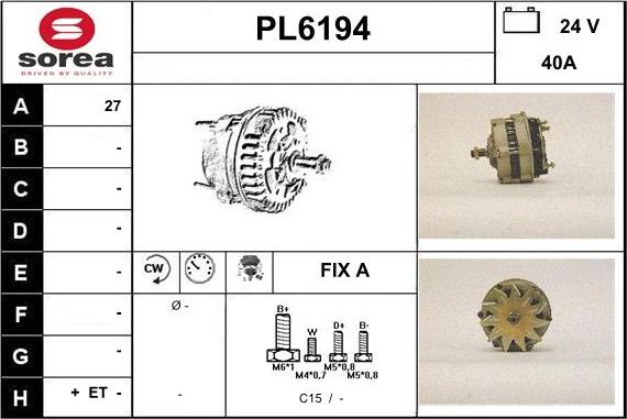 Sera PL6194 - Alternator www.molydon.hr