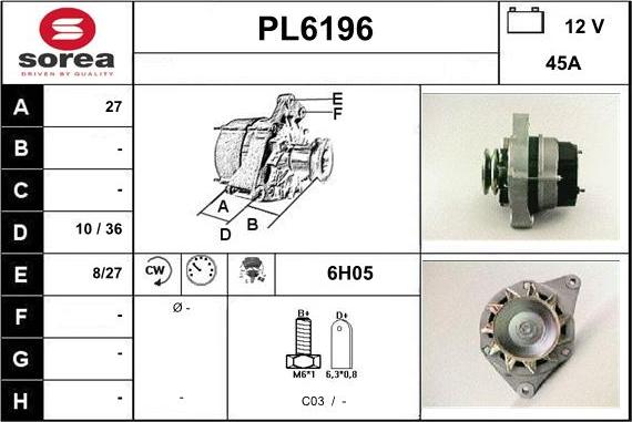 Sera PL6196 - Alternator www.molydon.hr