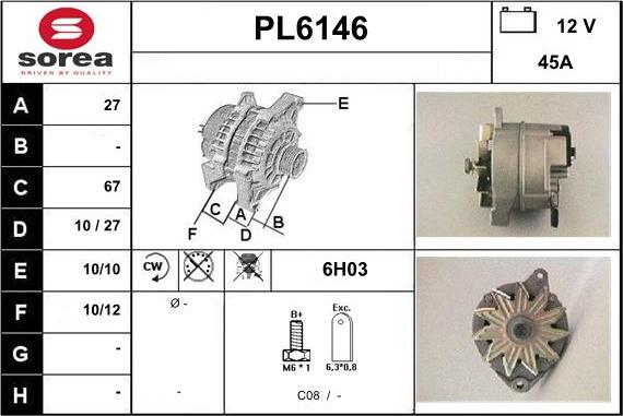 Sera PL6146 - Alternator www.molydon.hr