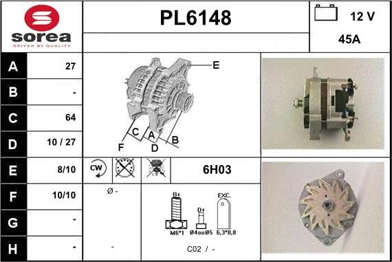 Sera PL6148 - Alternator www.molydon.hr