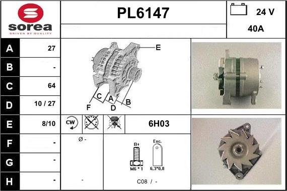 Sera PL6147 - Alternator www.molydon.hr