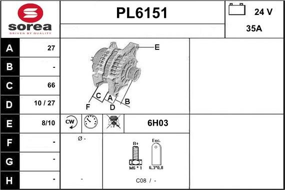 Sera PL6151 - Alternator www.molydon.hr