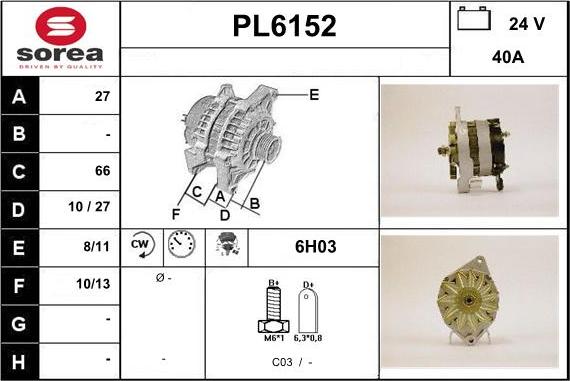 Sera PL6152 - Alternator www.molydon.hr