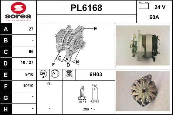 Sera PL6168 - Alternator www.molydon.hr