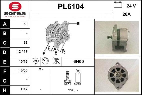 Sera PL6104 - Alternator www.molydon.hr