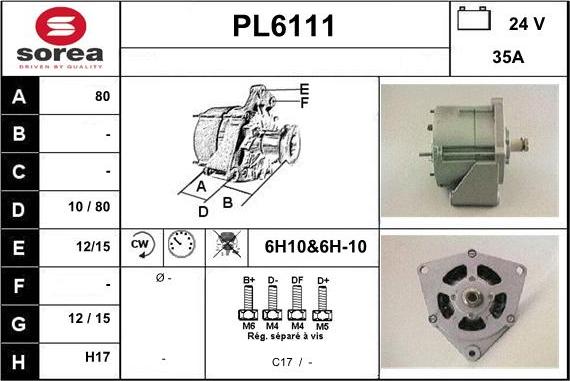 Sera PL6111 - Alternator www.molydon.hr