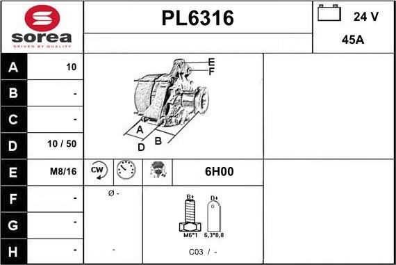 Sera PL6316 - Alternator www.molydon.hr