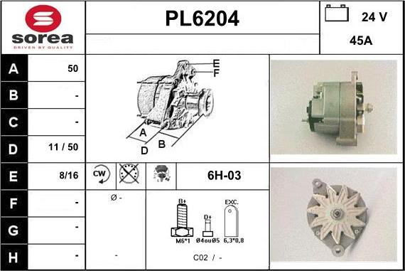 Sera PL6204 - Alternator www.molydon.hr