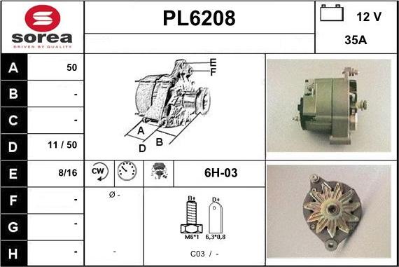 Sera PL6208 - Alternator www.molydon.hr