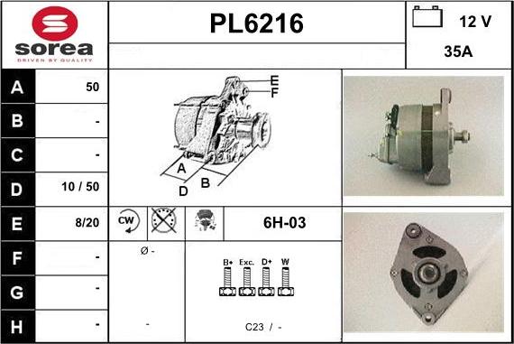 Sera PL6216 - Alternator www.molydon.hr