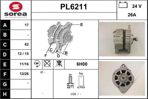 Sera PL6211 - Alternator www.molydon.hr