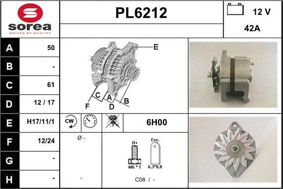 Sera PL6212 - Alternator www.molydon.hr