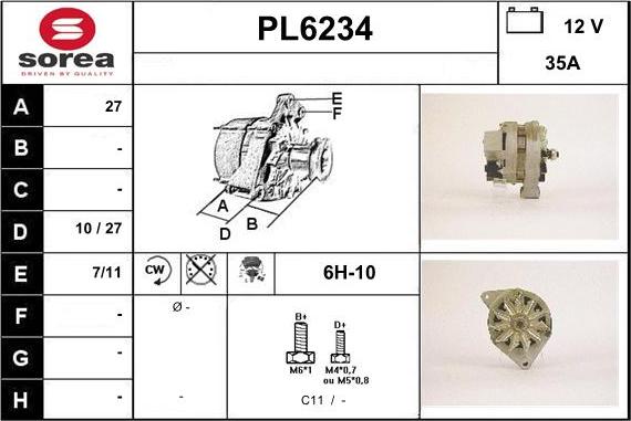 Sera PL6234 - Alternator www.molydon.hr