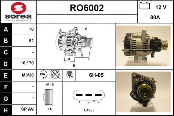 Sera RO6002 - Alternator www.molydon.hr