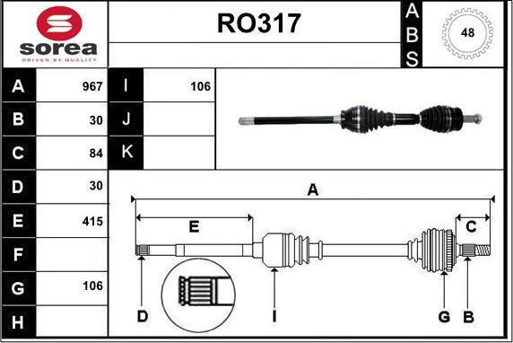 Sera RO317 - Pogonska osovina www.molydon.hr