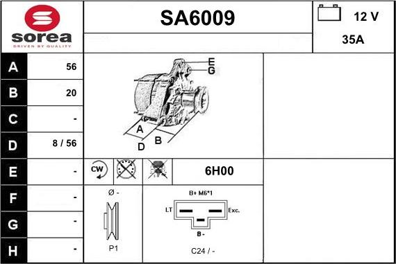 Sera SA6009 - Alternator www.molydon.hr