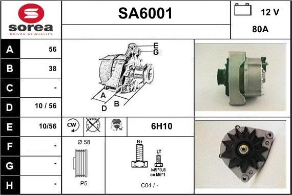 Sera SA6001 - Alternator www.molydon.hr