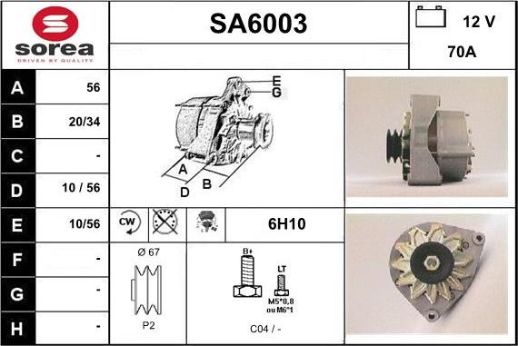 Sera SA6003 - Alternator www.molydon.hr