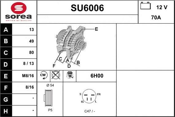 Sera SU6006 - Alternator www.molydon.hr