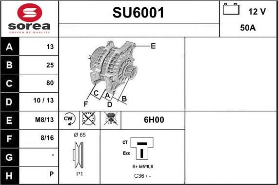 Sera SU6001 - Alternator www.molydon.hr