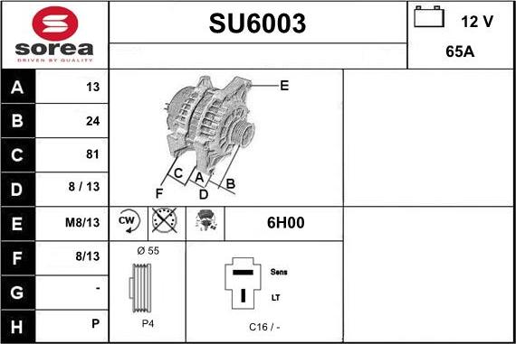 Sera SU6003 - Alternator www.molydon.hr