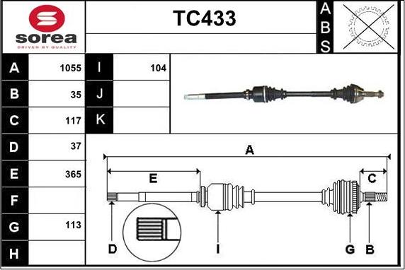 Sera TC433 - Pogonska osovina www.molydon.hr