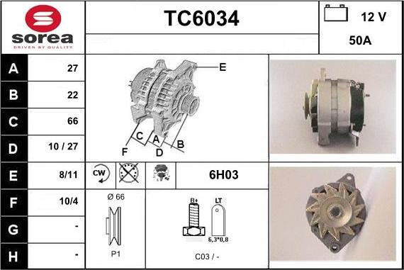 Sera TC6034 - Alternator www.molydon.hr