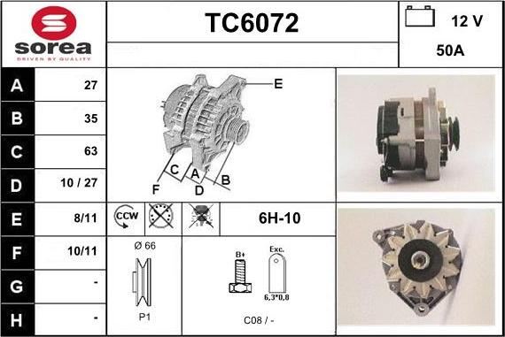 Sera TC6072 - Alternator www.molydon.hr