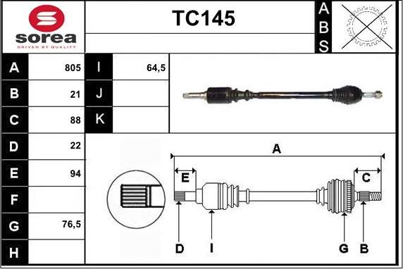 Sera TC145 - Pogonska osovina www.molydon.hr