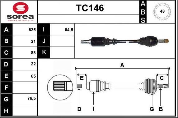 Sera TC146 - Pogonska osovina www.molydon.hr