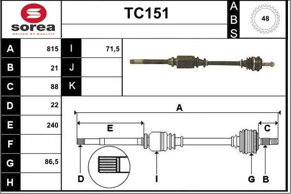 Sera TC151 - Pogonska osovina www.molydon.hr