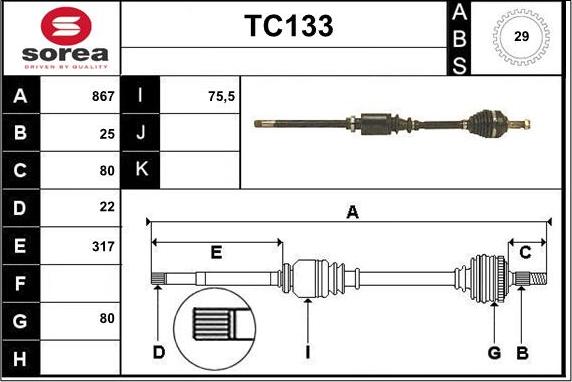 Sera TC133 - Pogonska osovina www.molydon.hr