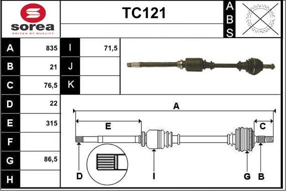 Sera TC121 - Pogonska osovina www.molydon.hr