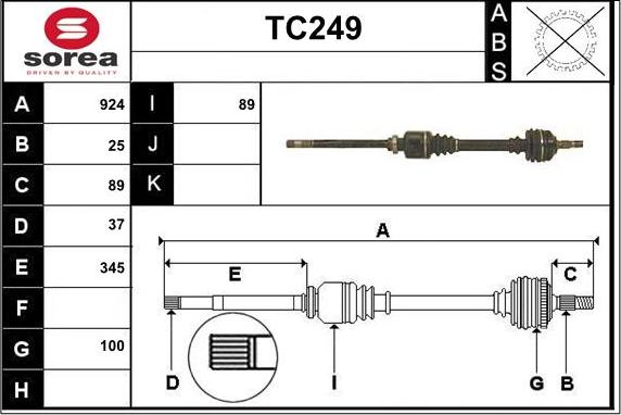 Sera TC249 - Pogonska osovina www.molydon.hr