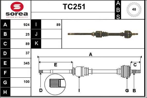 Sera TC251 - Pogonska osovina www.molydon.hr