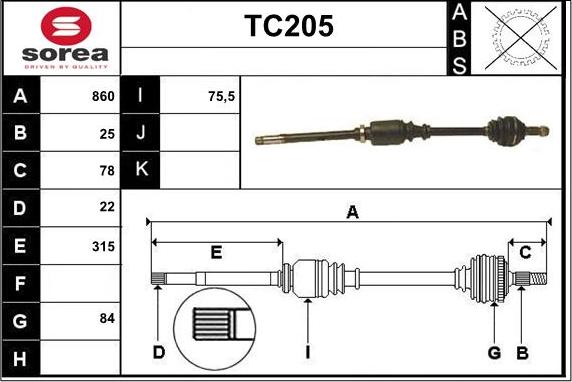 Sera TC205 - Pogonska osovina www.molydon.hr