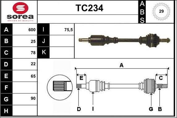 Sera TC234 - Pogonska osovina www.molydon.hr