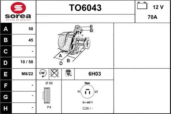 Sera TO6043 - Alternator www.molydon.hr