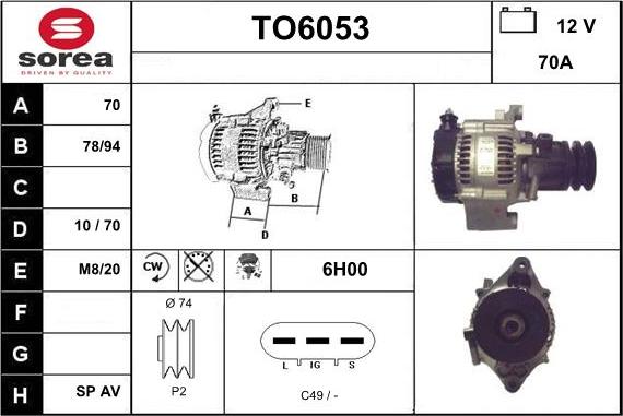 Sera TO6053 - Alternator www.molydon.hr