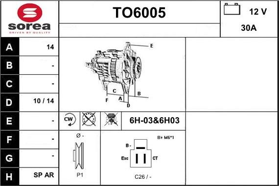 Sera TO6005 - Alternator www.molydon.hr