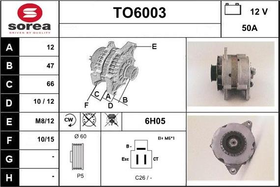 Sera TO6003 - Alternator www.molydon.hr