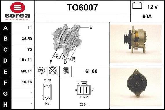 Sera TO6007 - Alternator www.molydon.hr