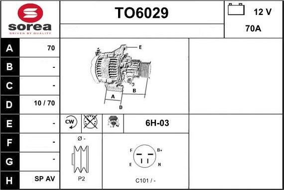 Sera TO6029 - Alternator www.molydon.hr