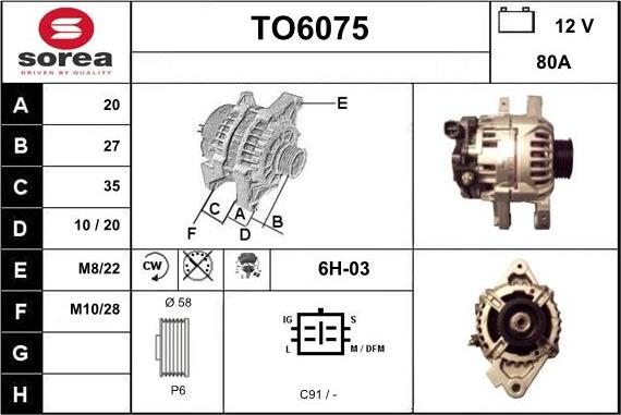 Sera TO6075 - Alternator www.molydon.hr