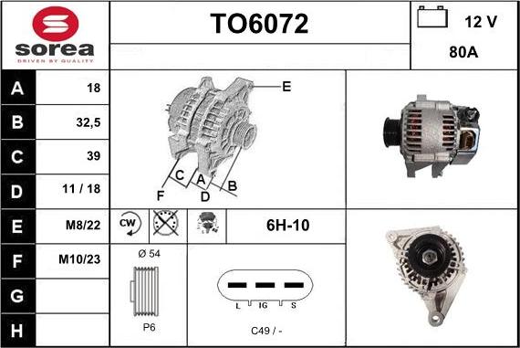 Sera TO6072 - Alternator www.molydon.hr