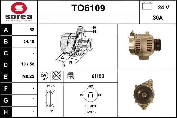 Sera TO6109 - Alternator www.molydon.hr