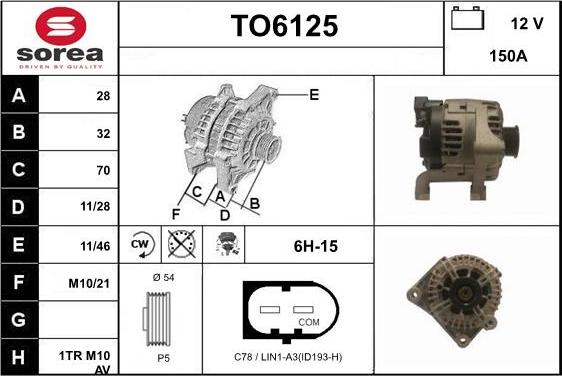 Sera TO6125 - Alternator www.molydon.hr